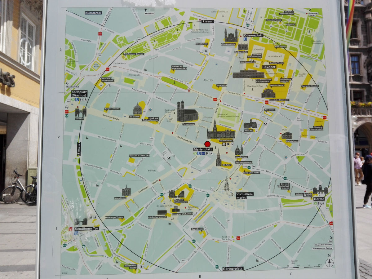 CITY MAP MUNICH ATTRACTIONS 