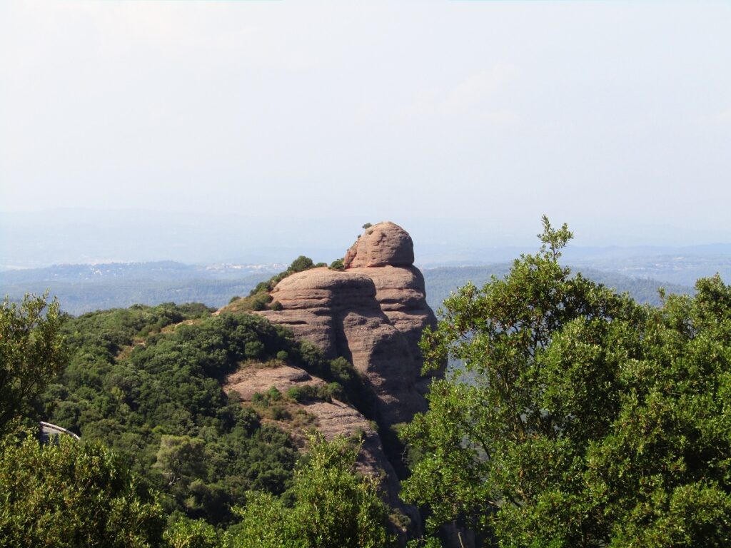 Geology rock formations in the Parc Natural de Sant Llorenc de Munt i l’Obac
